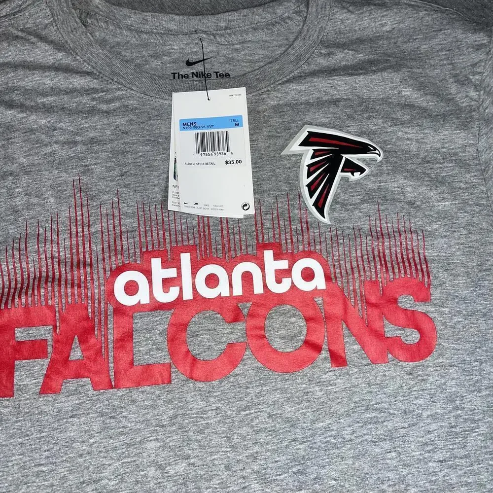 NWT Nike NFL Atlanta Falcons Gray Men’s Medium Graphic T-Shirt Football Tee